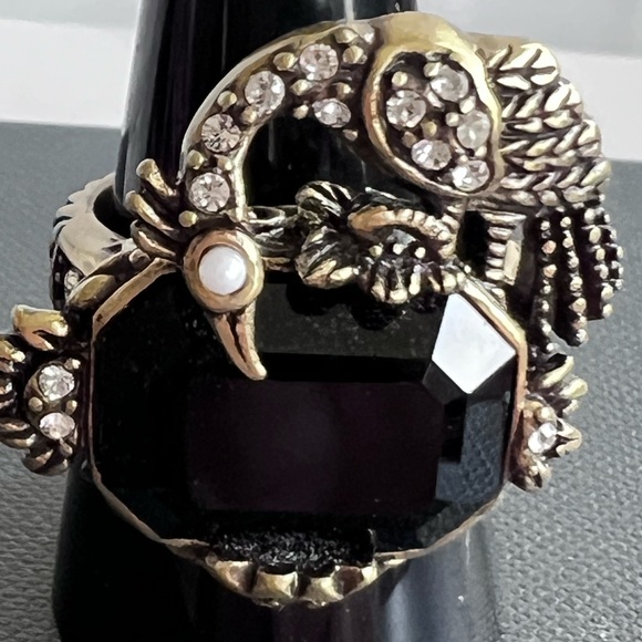 Heidi Daus Very Vintage Bird Swarovski Crystals size 10 ring EUC - Picture 5 of 9